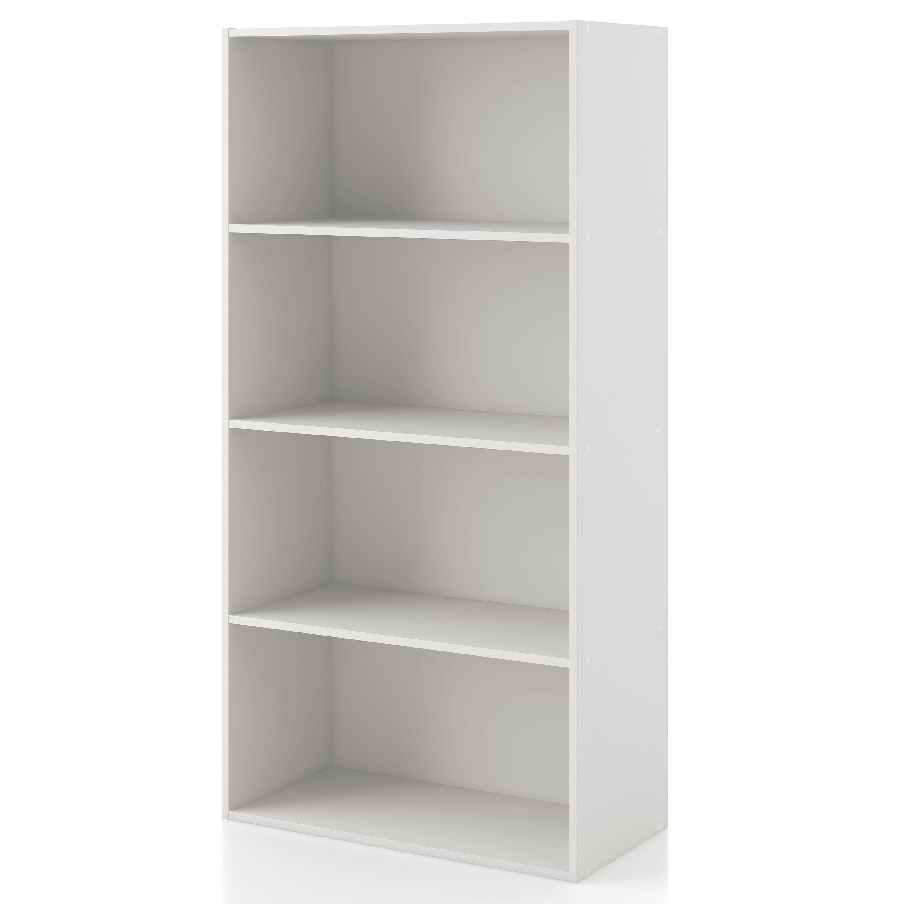 24/7 Shop At Home 46.9" Silkpath Modern 4 Tier Stackable and Modular Bookcase White: Modular Organizer, Open Shelving