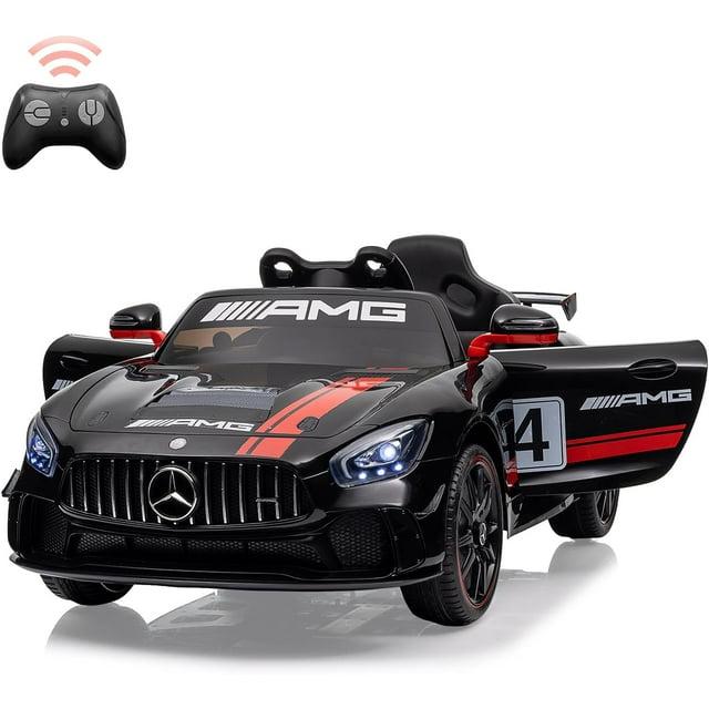 Black 12V Mercedes-Benz AMG Kids Ride-On Car with Remote