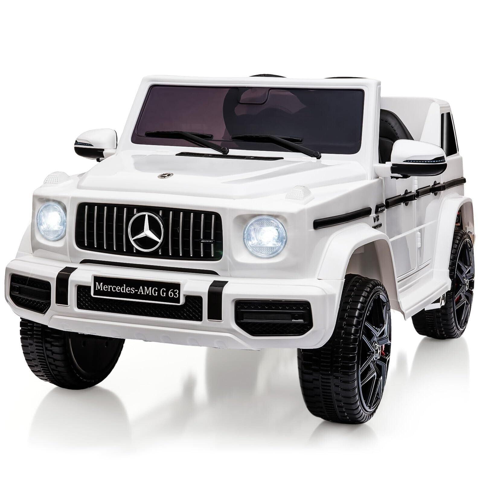 White Mercedes-Benz G63 12V Kids Ride-On SUV with Remote Control