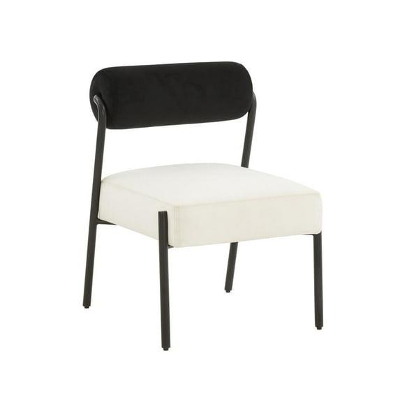 Jolene Velvet Accent Chair Black, Cream 20.8"W x 24.3"D x 29"H