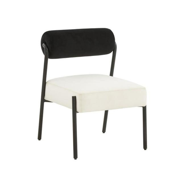 Jolene Velvet Accent Chair Black, Cream 20.8"W x 24.3"D x 29"H