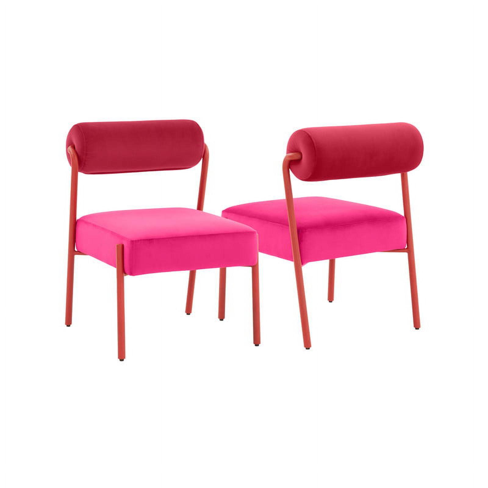 Jolene 20.8" Pink Velvet Upholstered Side Chair Set
