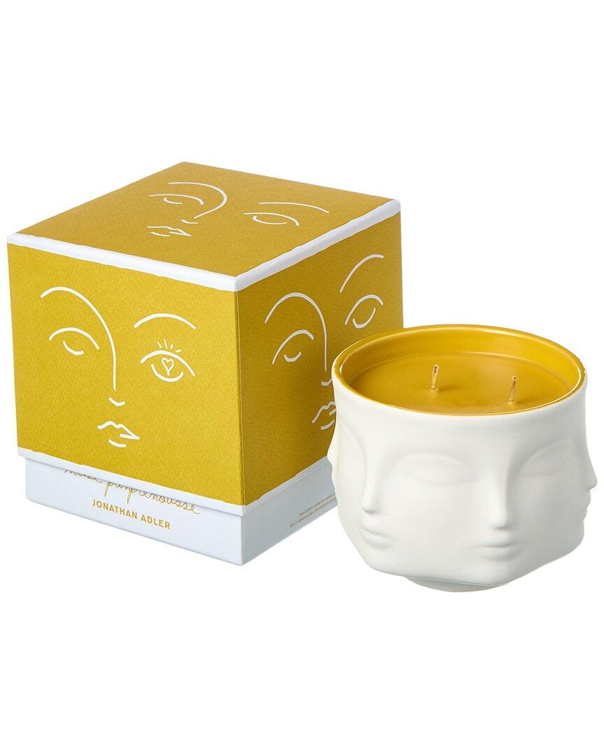 Jonathan Adler Muse Pink Grapefruit, White Grapefruit Rind, Green Vine Accords, Pink Freesia, And Passion Fruit Scented Designer Candle with Porcelain Holder