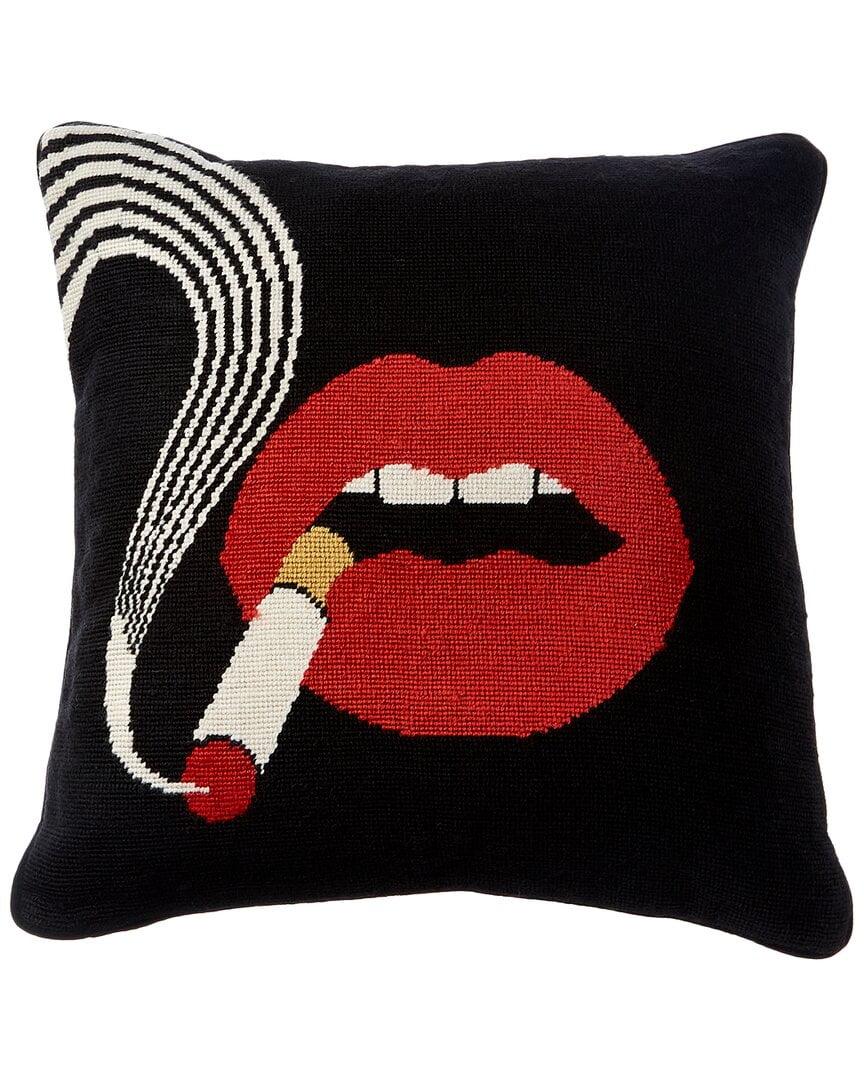 Jonathan Adler Lips Needlepoint Pillow