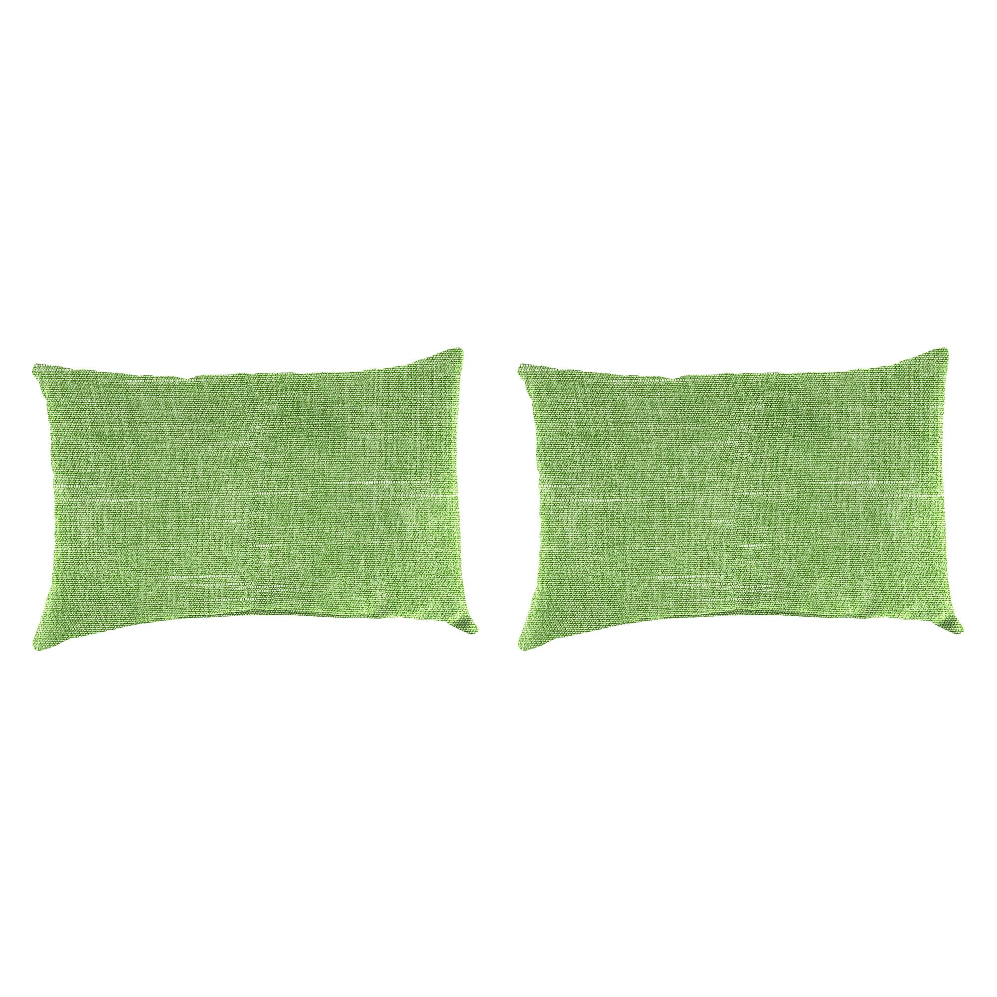 Tory Palm Green Rectangular Outdoor Lumbar Throw Pillow Set