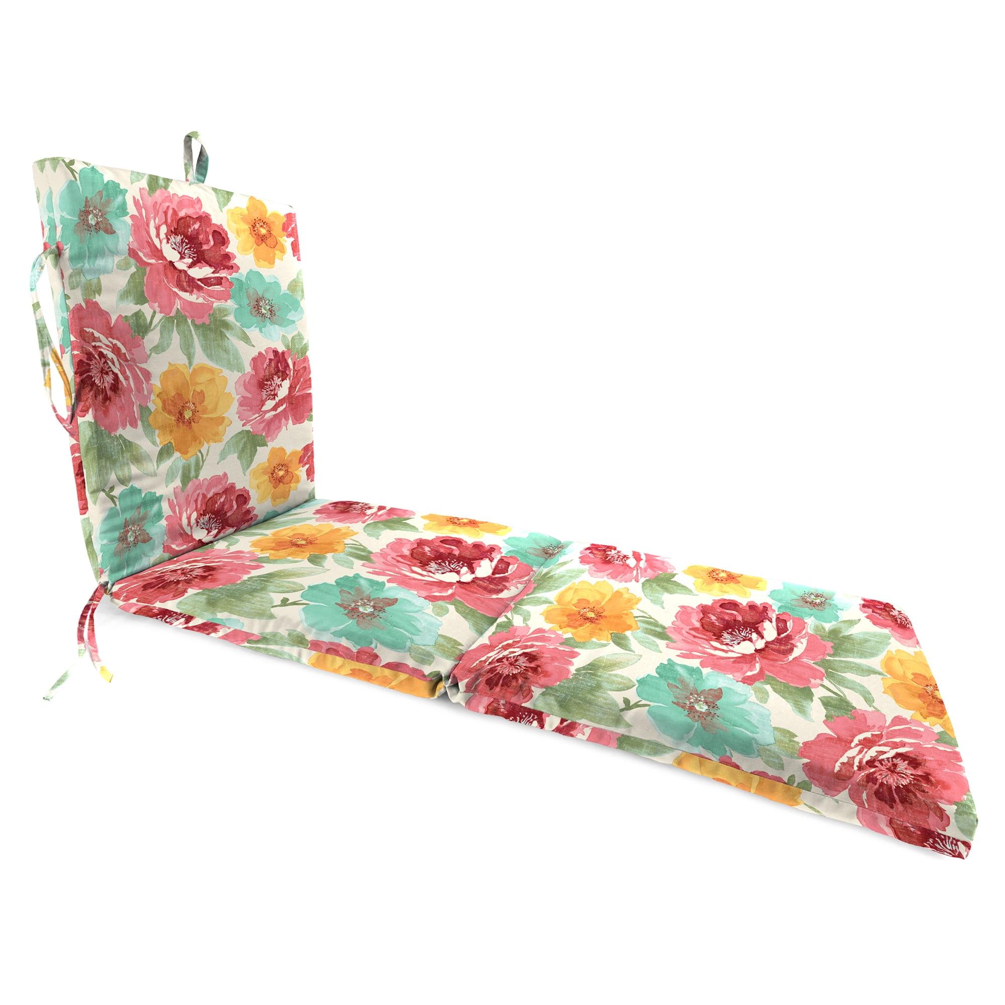 Jordan Manufacturing 72" x 21" Muree Beach II Multicolor Floral Rectangular Outdoor Chaise Lounge Cushion with Ties and Hanger Loop