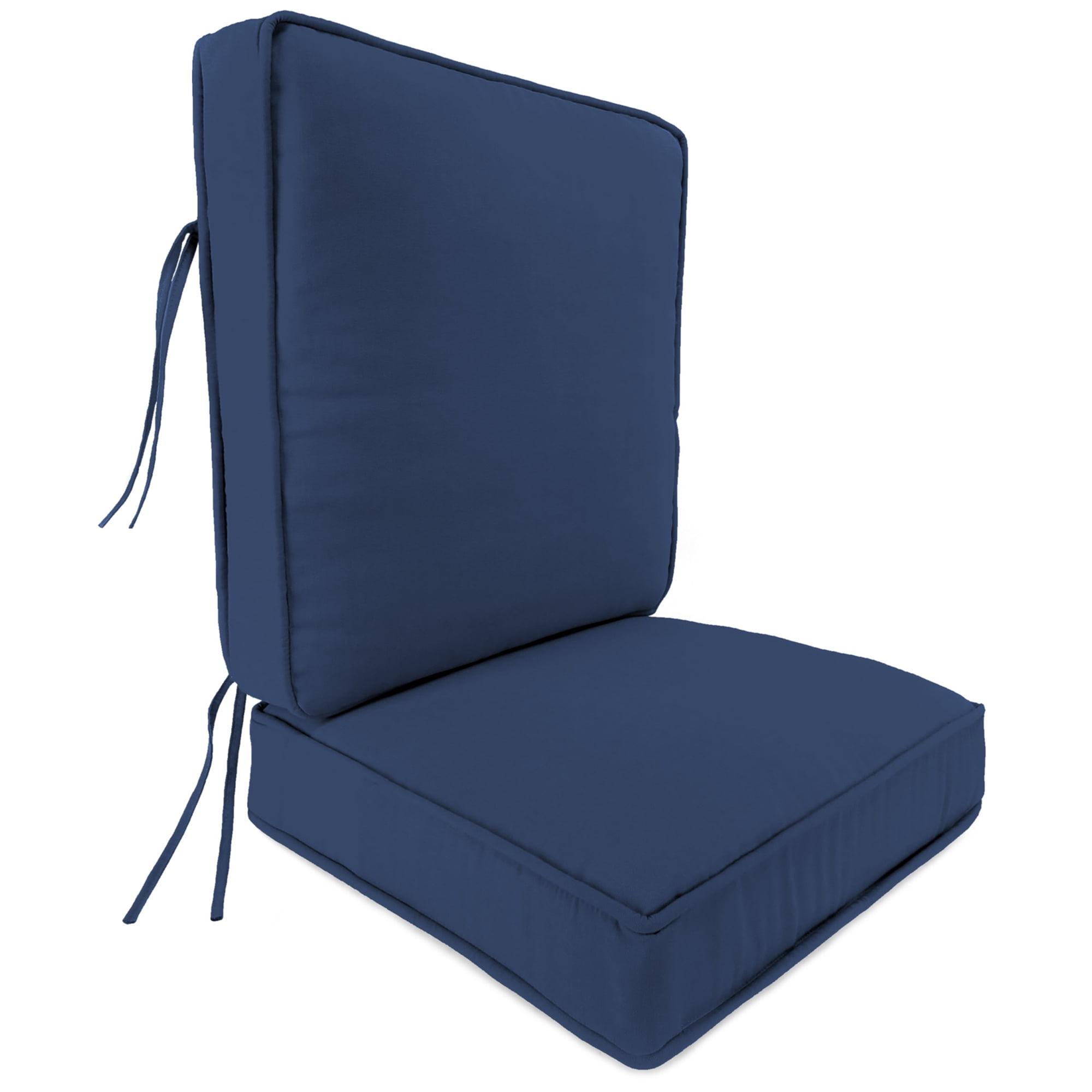 Navy Blue Outdoor Deep Seat Chair Cushion with Ties