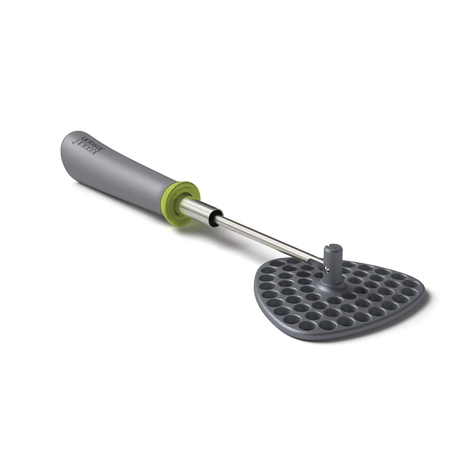 Gray and Green Folding Nylon Potato Masher with Stainless Steel Shaft