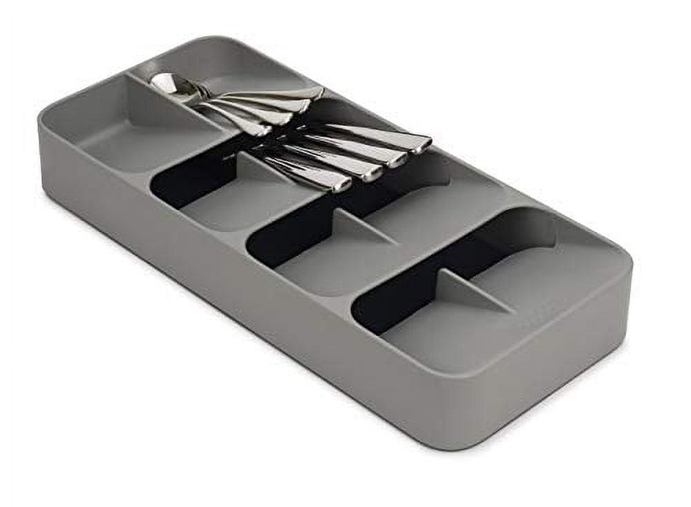 Gray Adjustable Plastic Compact Cutlery Organizer