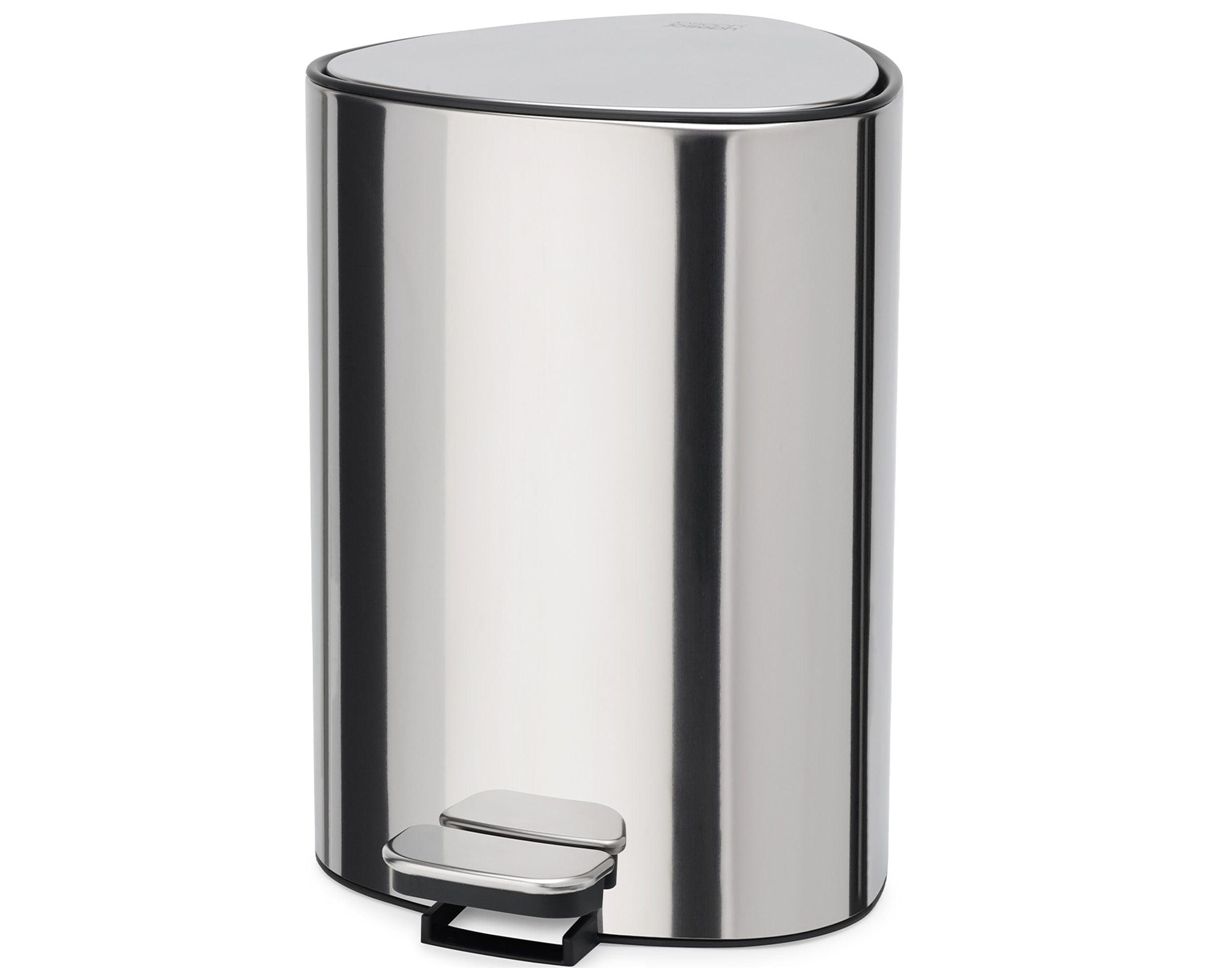 Joseph Joseph Easystore Luxe Stainless Steel 5L Step Trash Can with Integrated Liner Storage