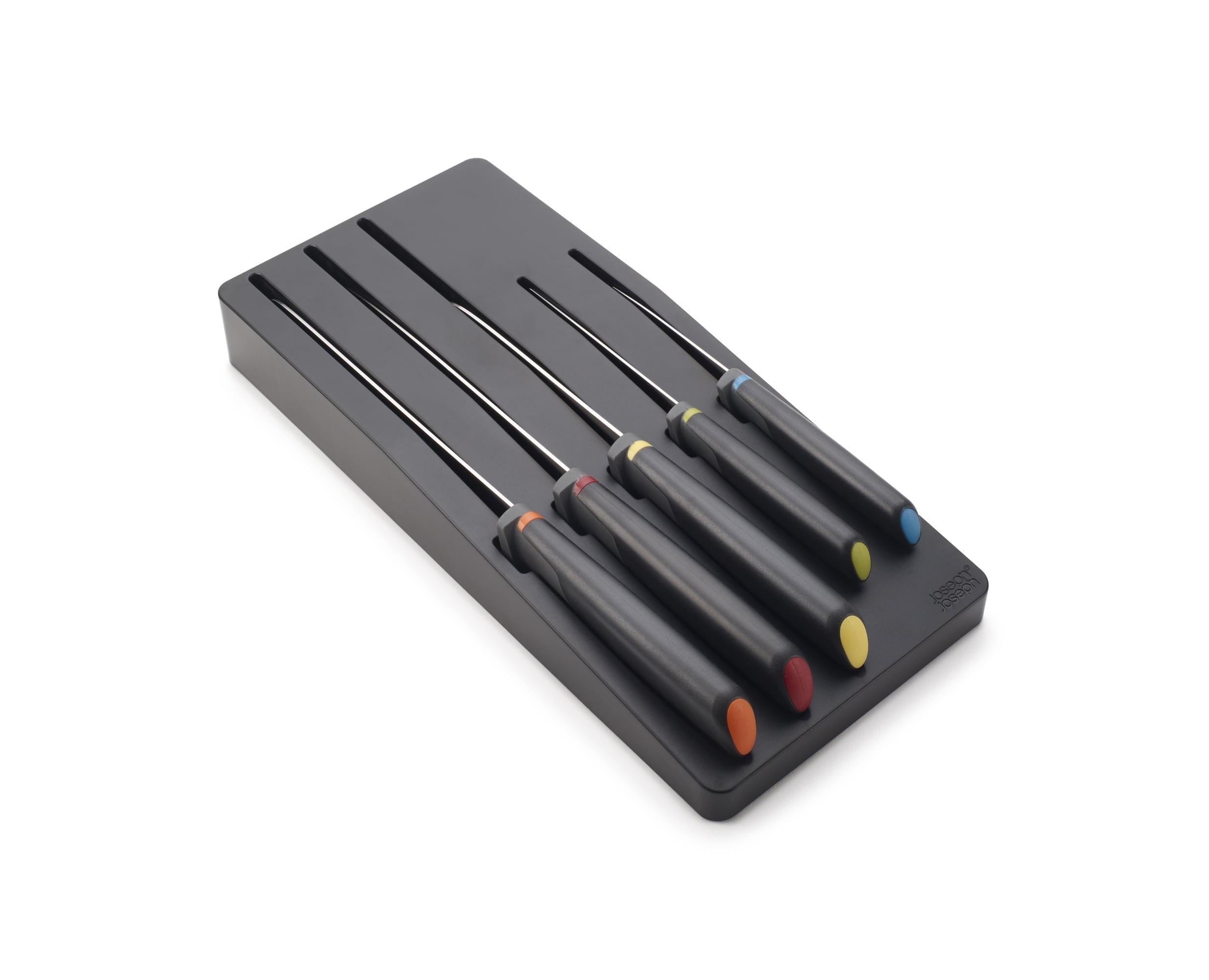 Joseph Joseph Elevate Knives Store 5pc Knife Set: Stainless Steel Kitchen Cutlery, Forged Blades, Hand Wash, Multicolor