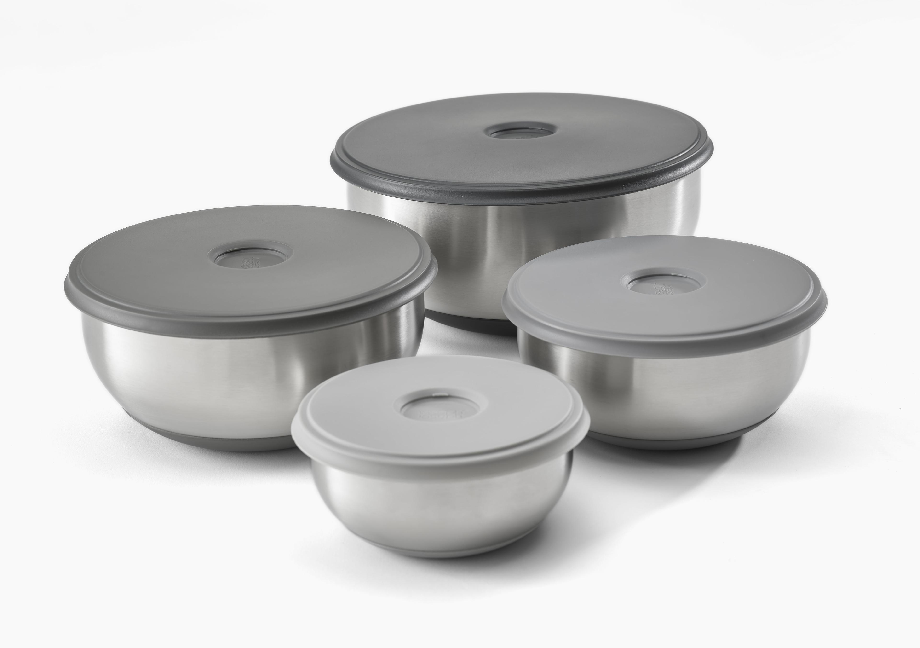 Stainless Steel Nesting Prep & Store Bowl Set with Lids