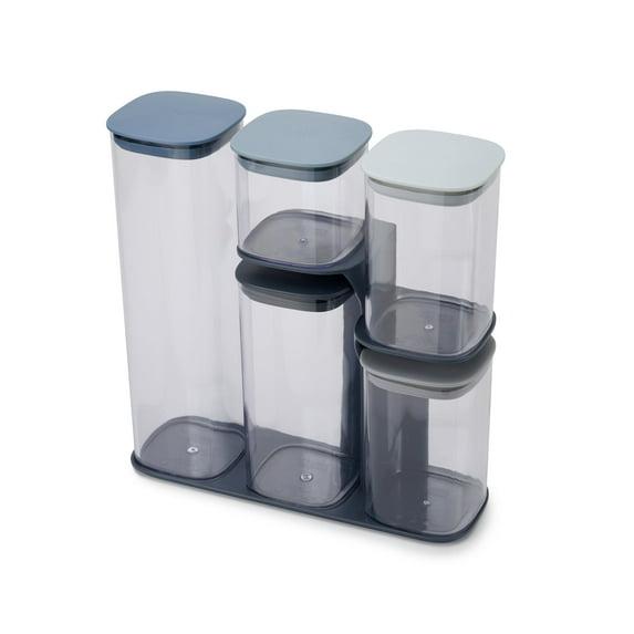 Joseph Joseph Podium 10pc Storage Container Set - Sky: Airtight, Stackable, Food Storage Canisters, 2-Year Warranty