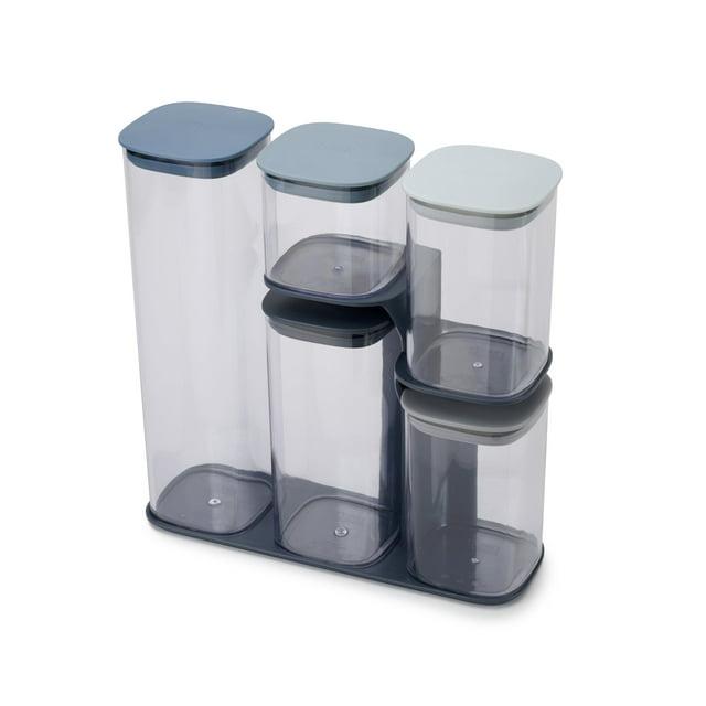 Joseph Joseph Podium 10pc Storage Container Set - Sky: Airtight, Stackable, Food Storage Canisters, 2-Year Warranty