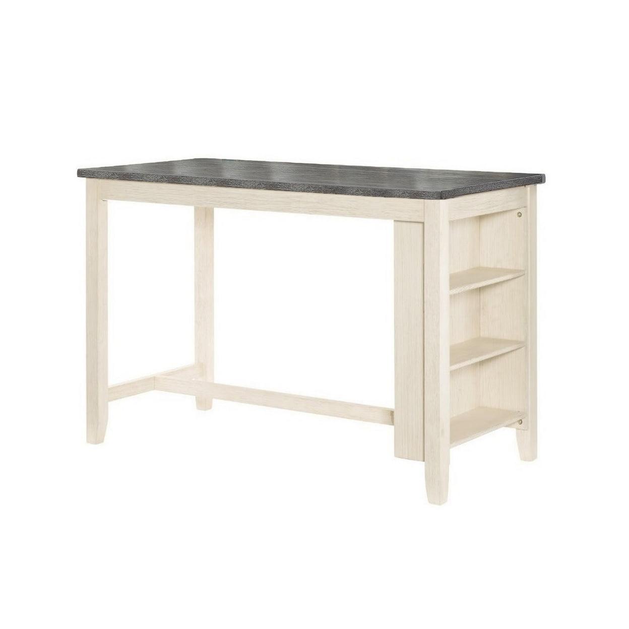 Cottage Charm 60" Two-Tone Wood Counter Height Table with Storage