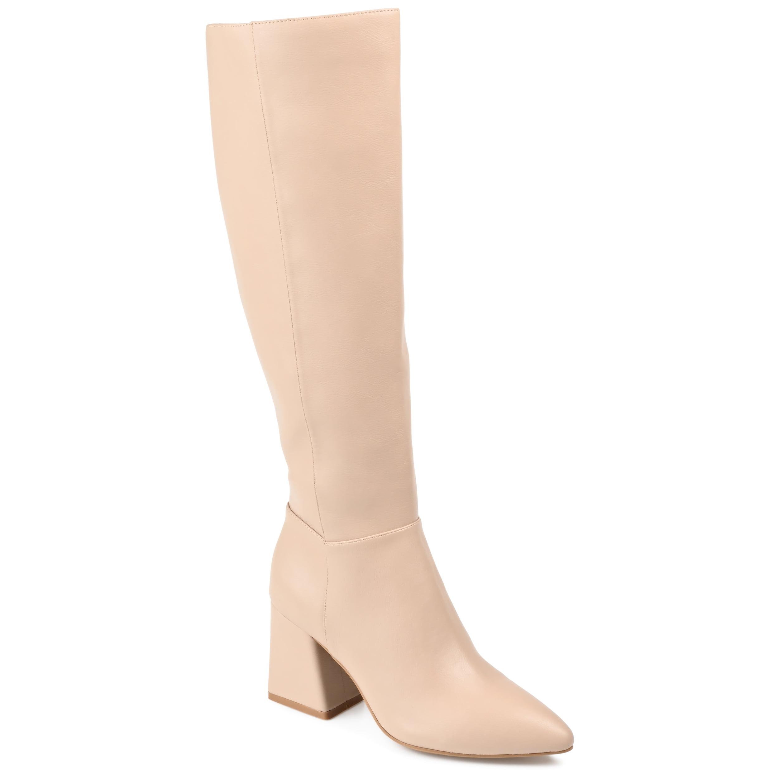 Journee Collection Womens Landree Block Heel Knee High Boots Nude 9.5