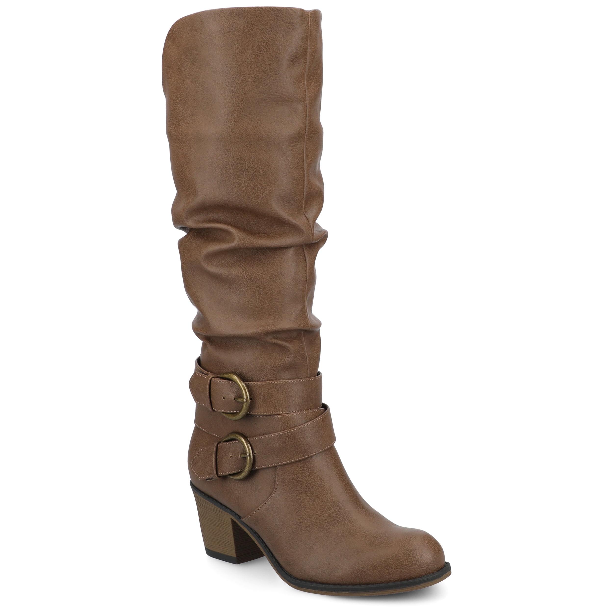 Journee Collection Wide Width Wide Calf Women's Late Boot Taupe 8 W