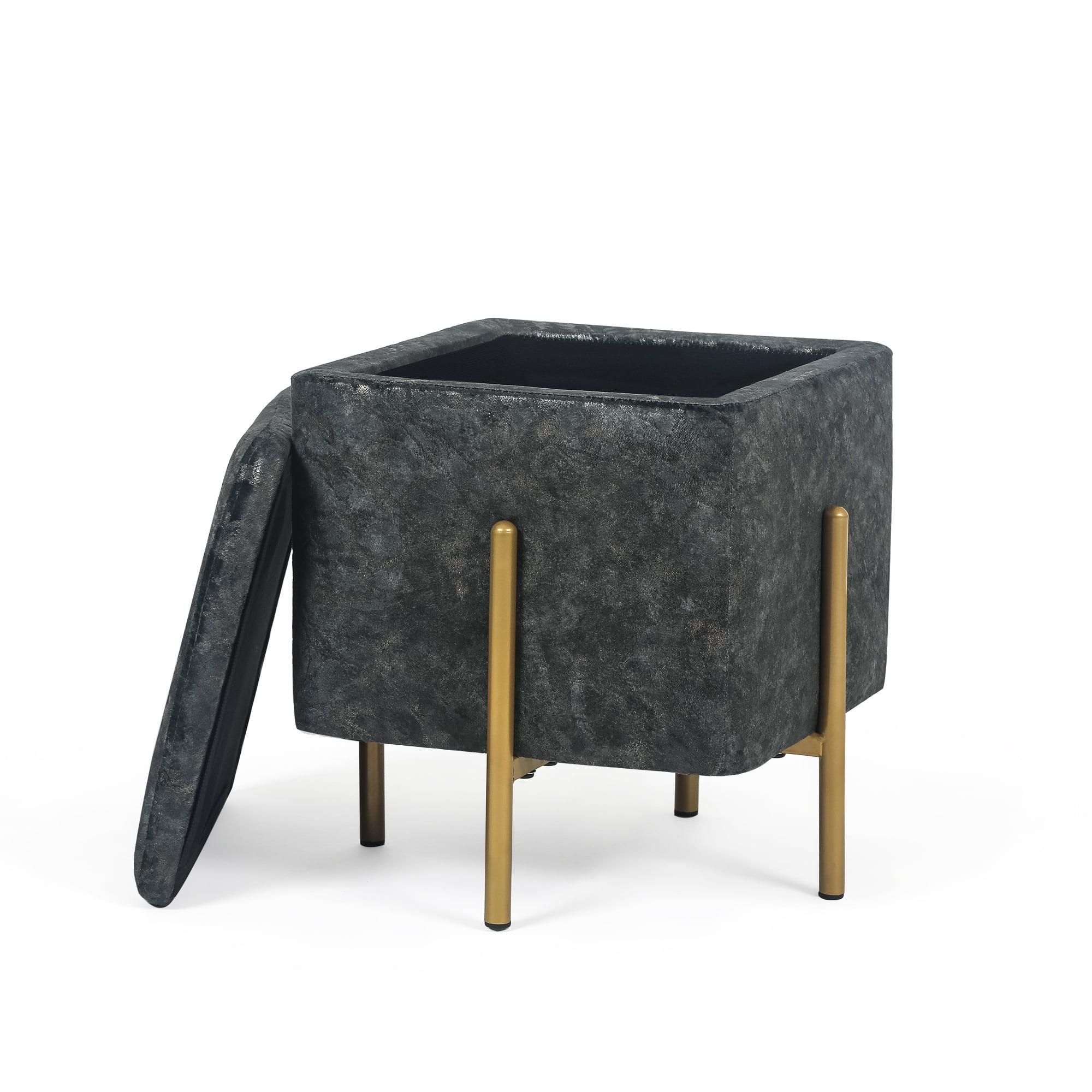 Joveco Square Folding Storage Ottoman Foot Rest Stool Vanity Stool Piano Stool for Bedroom Living Room 13"D