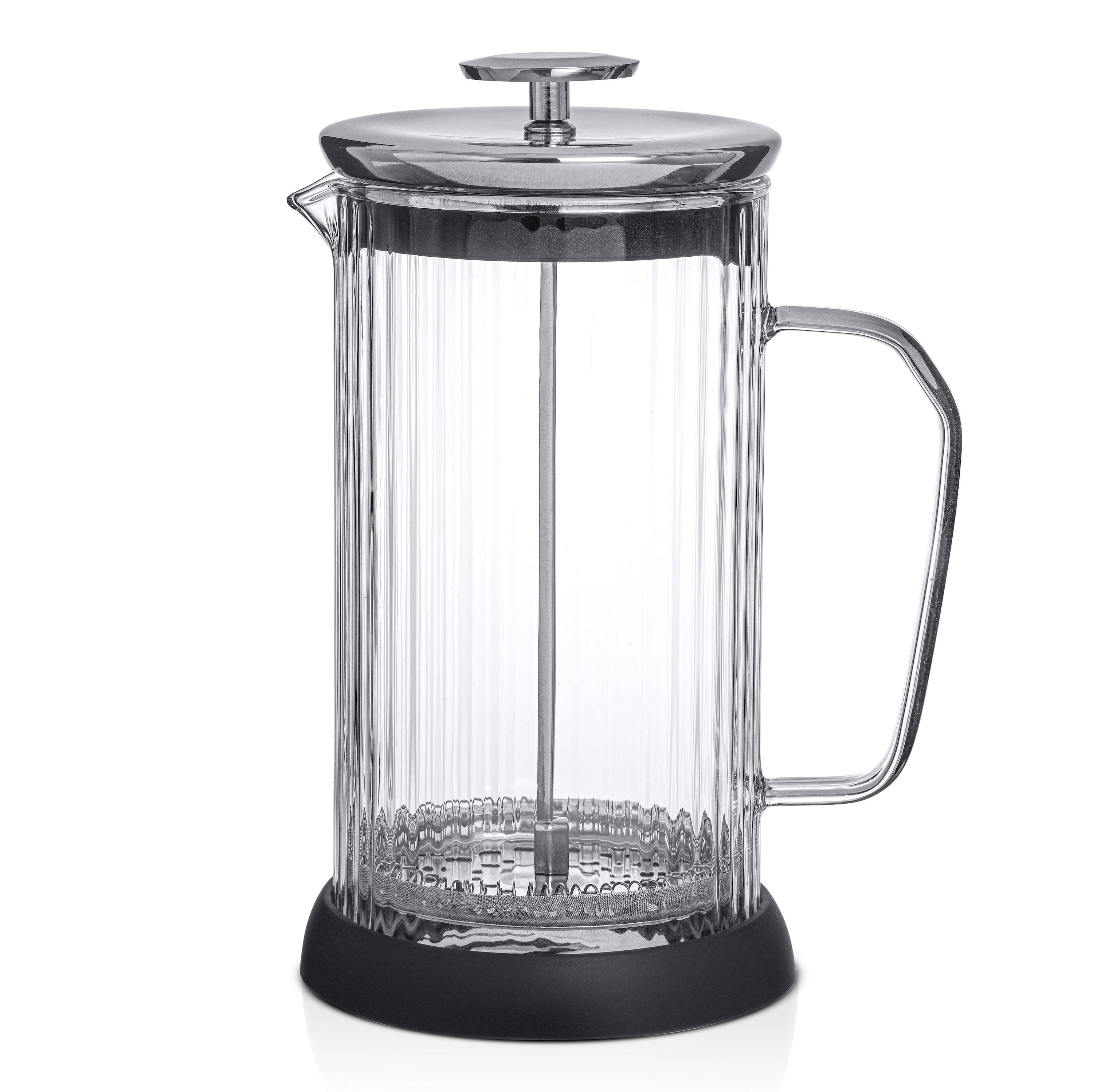 JoyJolt JG10327 JoyJolt Savor Fluted French Press Coffee and Tea Maker, 33.8oz