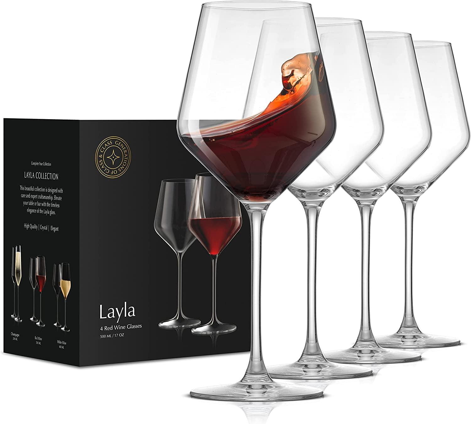 JoyJolt Layla Red Wine Glasses