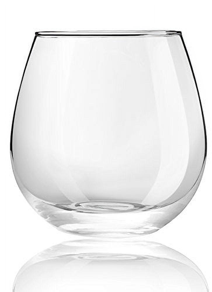 JoyJolt 15oz Clear Stemless Wine Glasses Set of 4