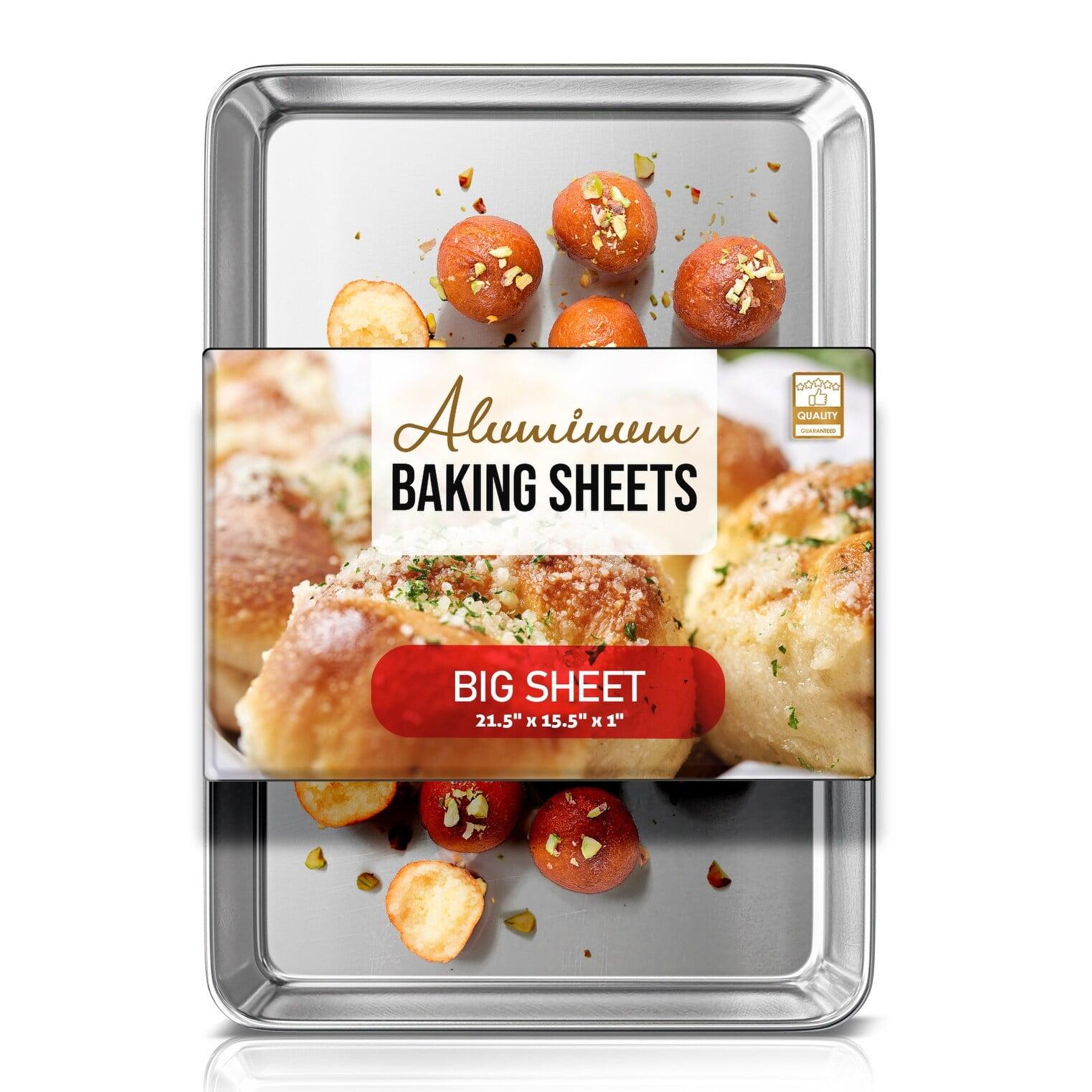 JoyTable Aluminum Baking Sheet Set, Steel Cookie Sheet Set, Durable BPA-Free Baking Sheets for Oven