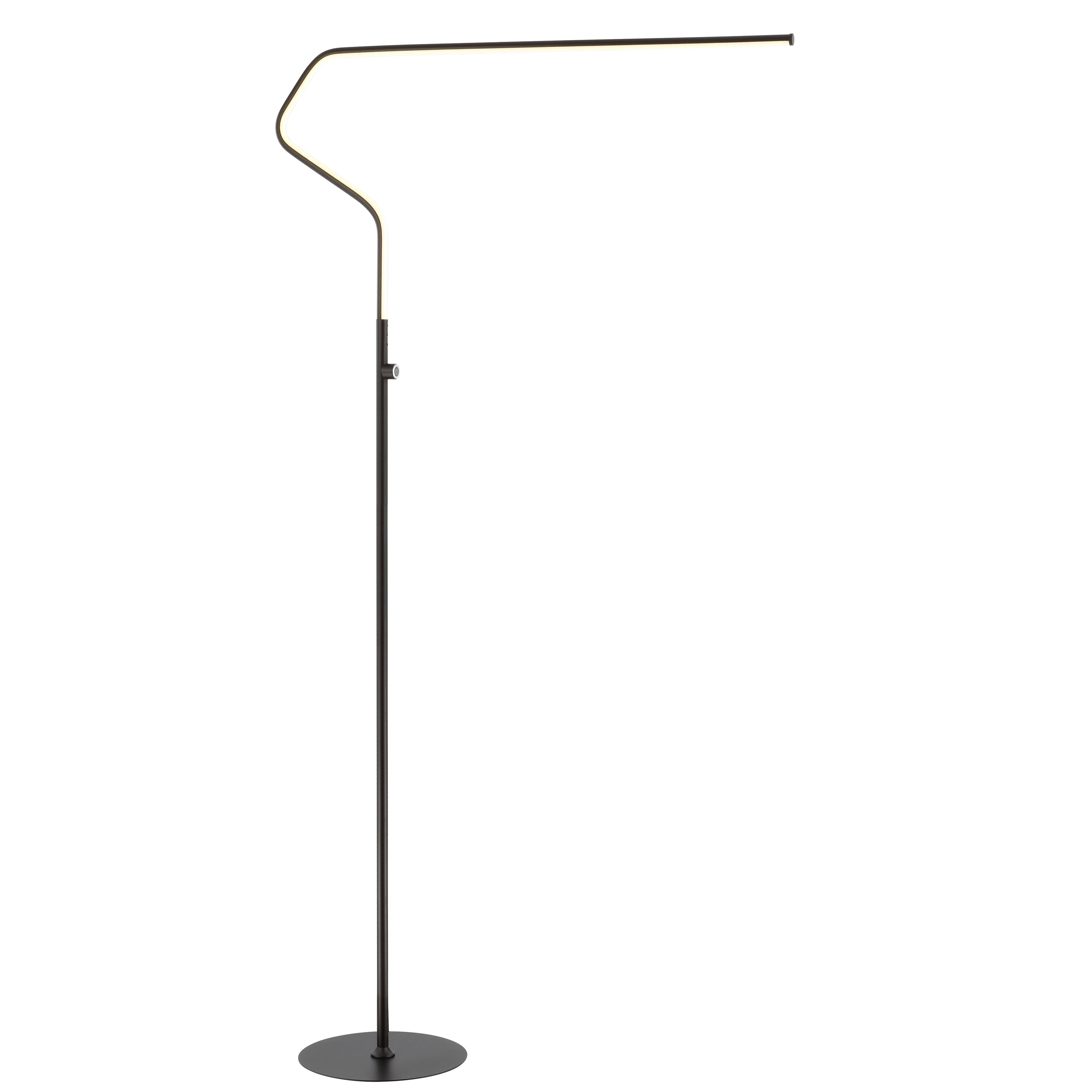 Julian Minimalist Arc 65.25" Black Matte Metal Floor Lamp