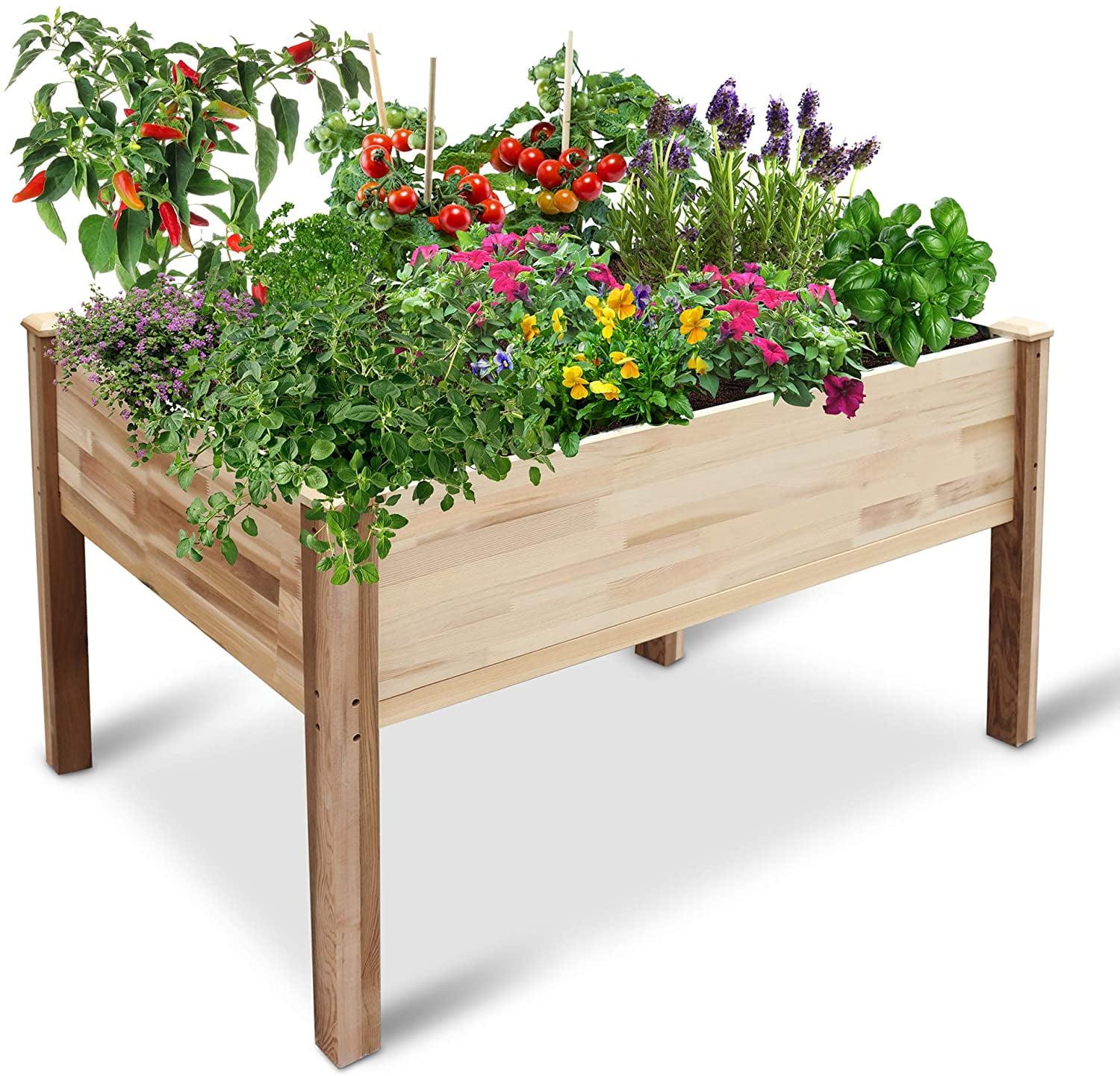 Jumbl 48" Cedar Wood Elevated Garden Bed Planter Box