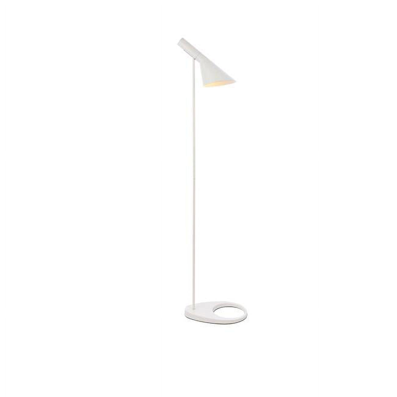 Sleek Juniper Adjustable White Iron Floor Lamp with Cone Shade