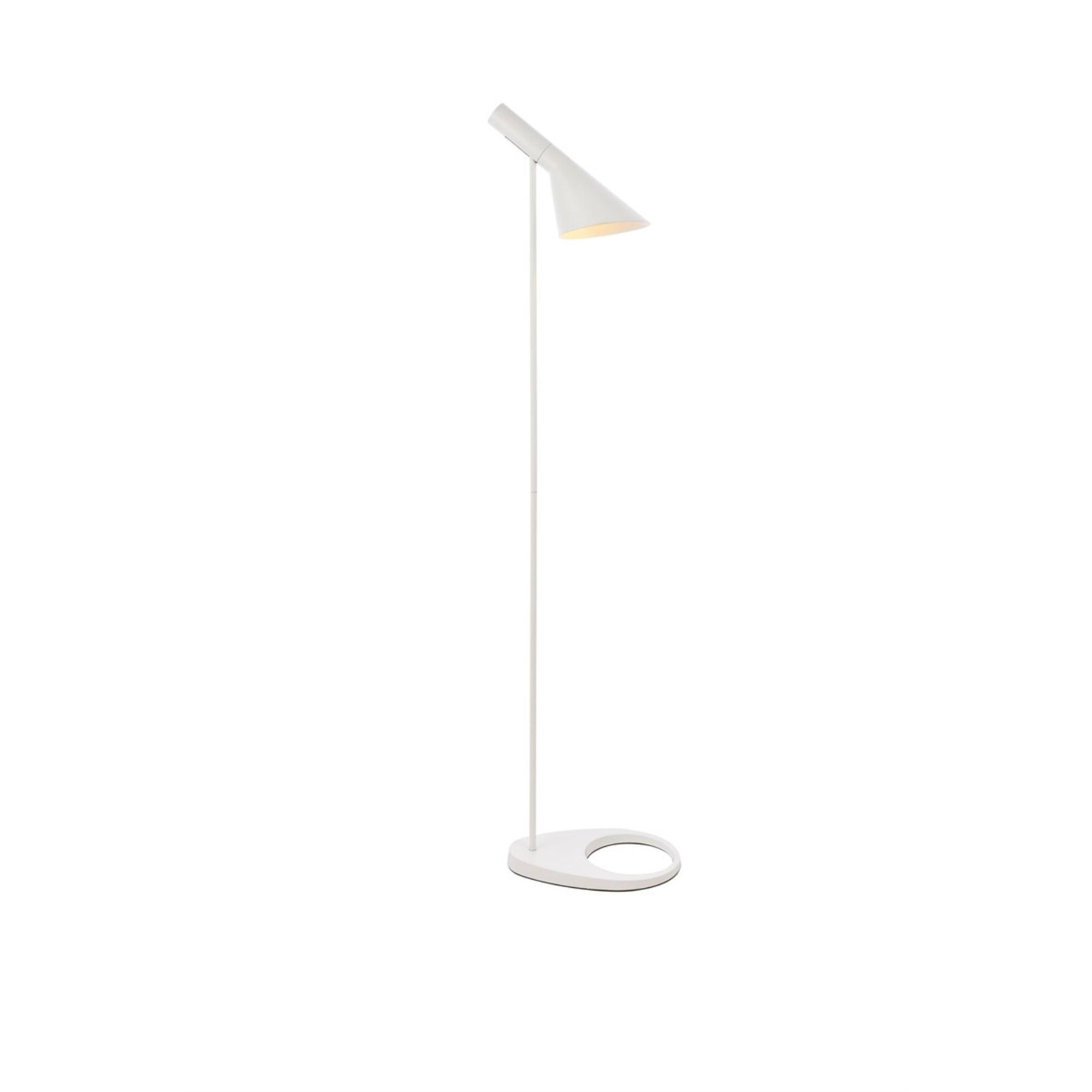 Sleek Juniper Adjustable White Iron Floor Lamp with Cone Shade