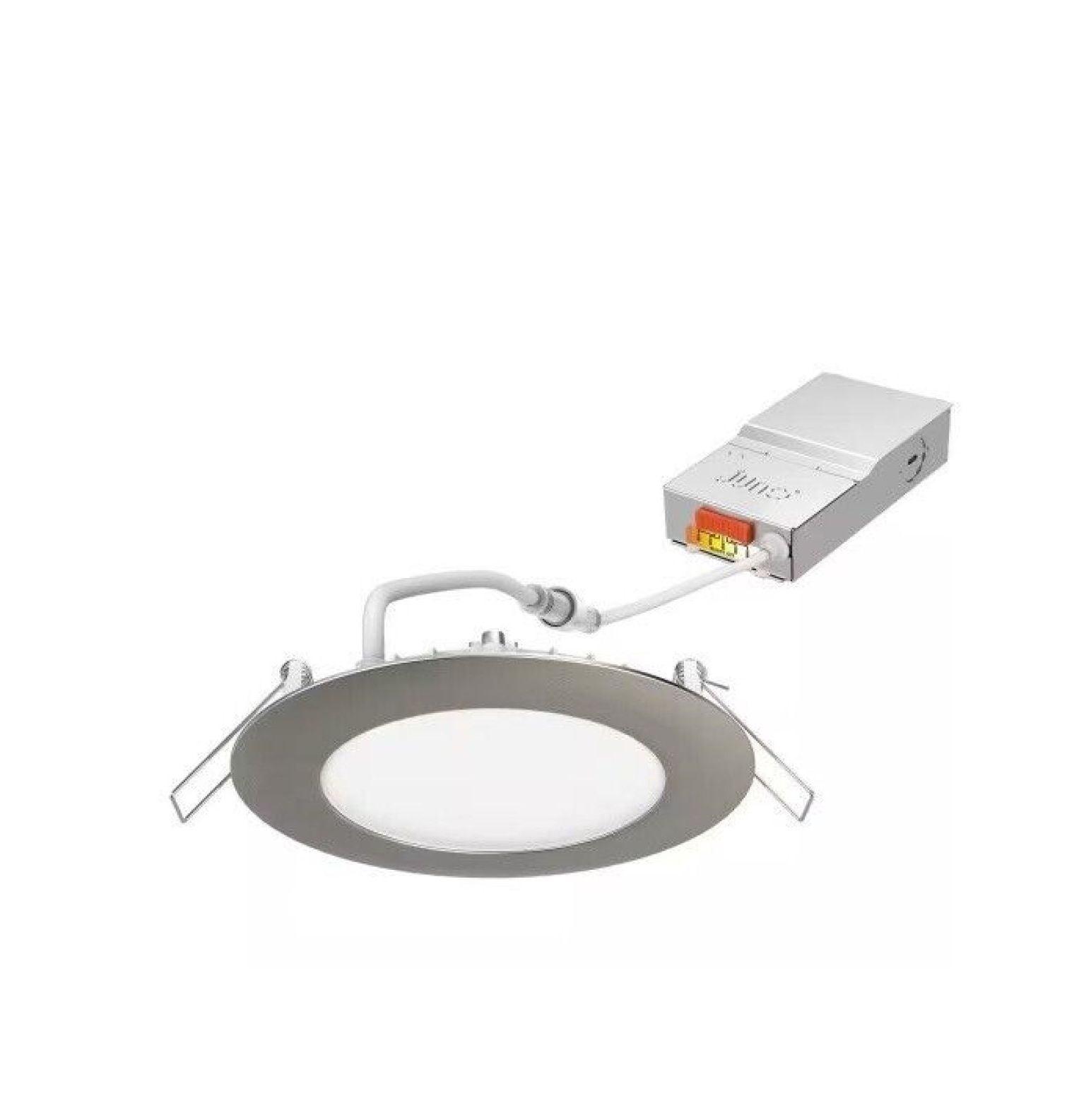 Wafer 4'' Brushed Nickel LED Recessed Lighting Kit with Switchable Color