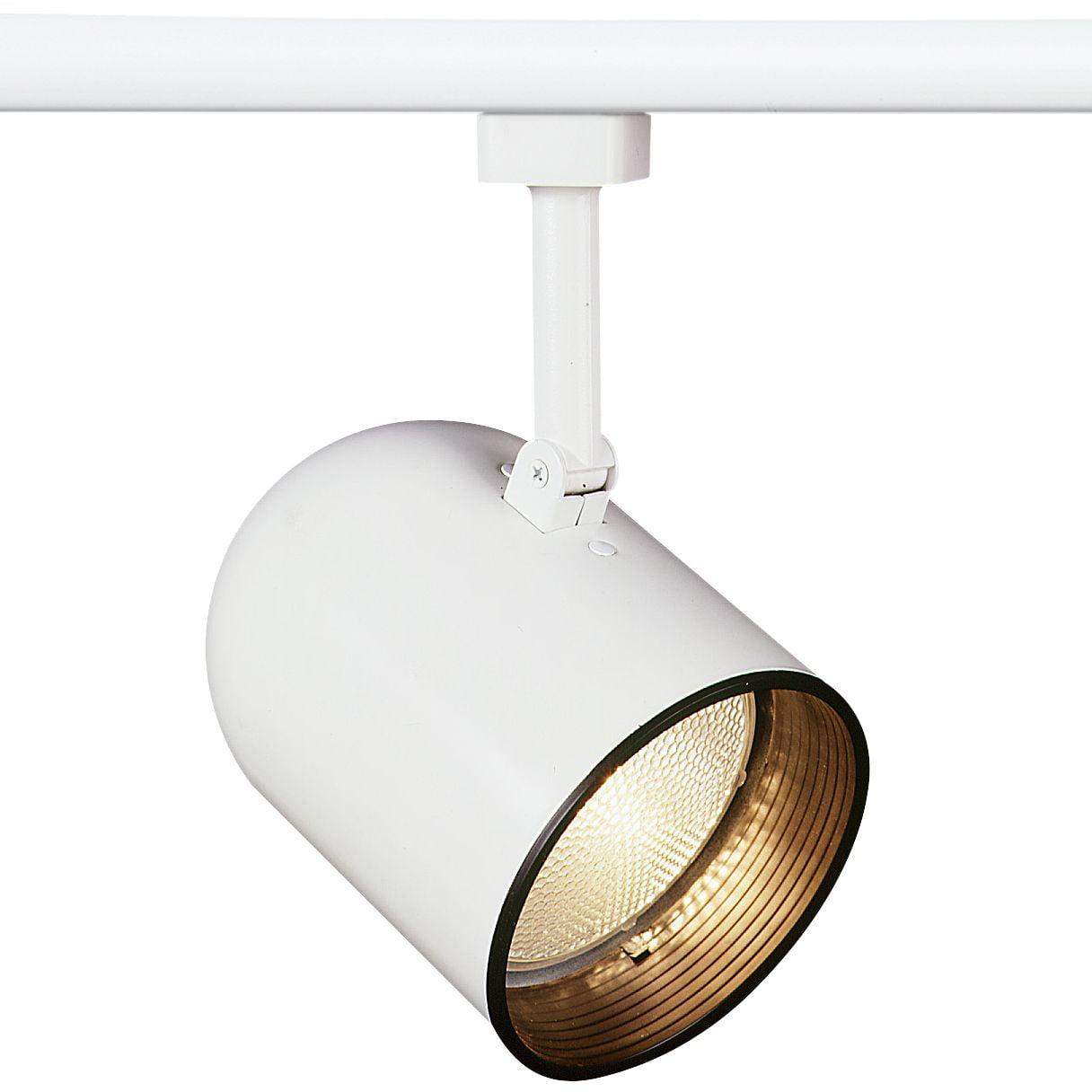 White and Black Steel Roundback Track Lighting Head