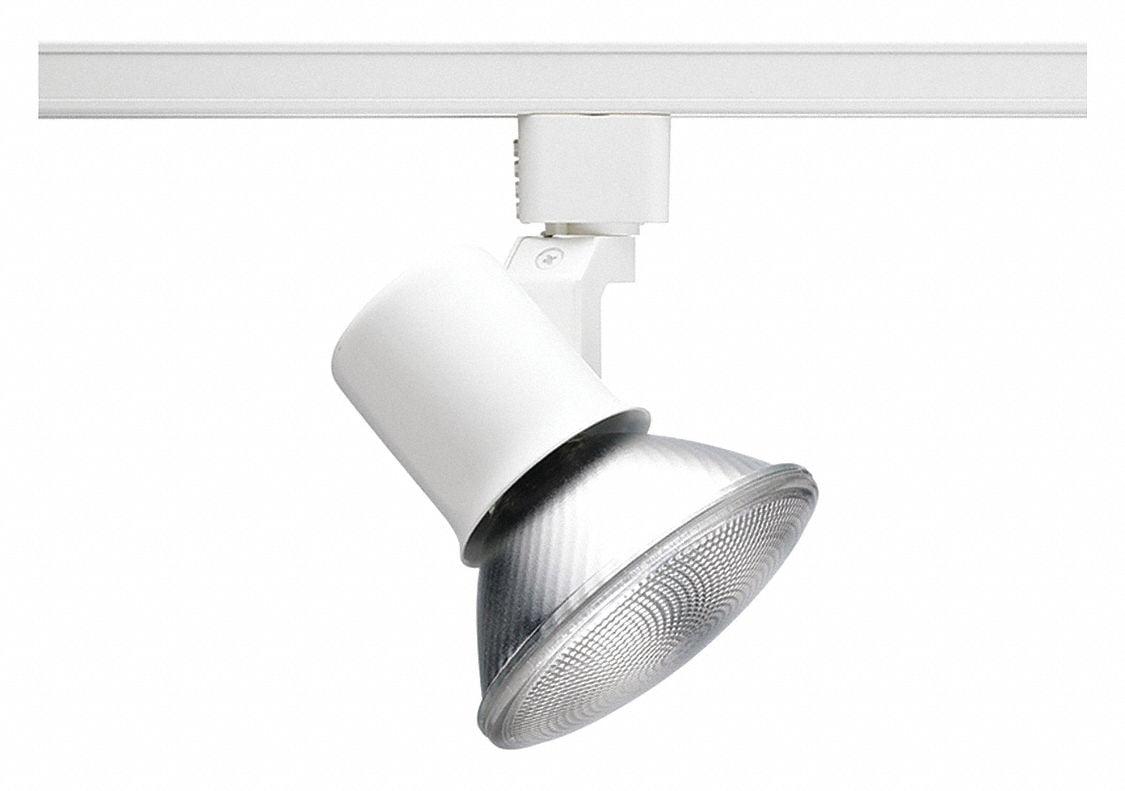 White Steel Modern Track Lighting Head with On-Off Switch