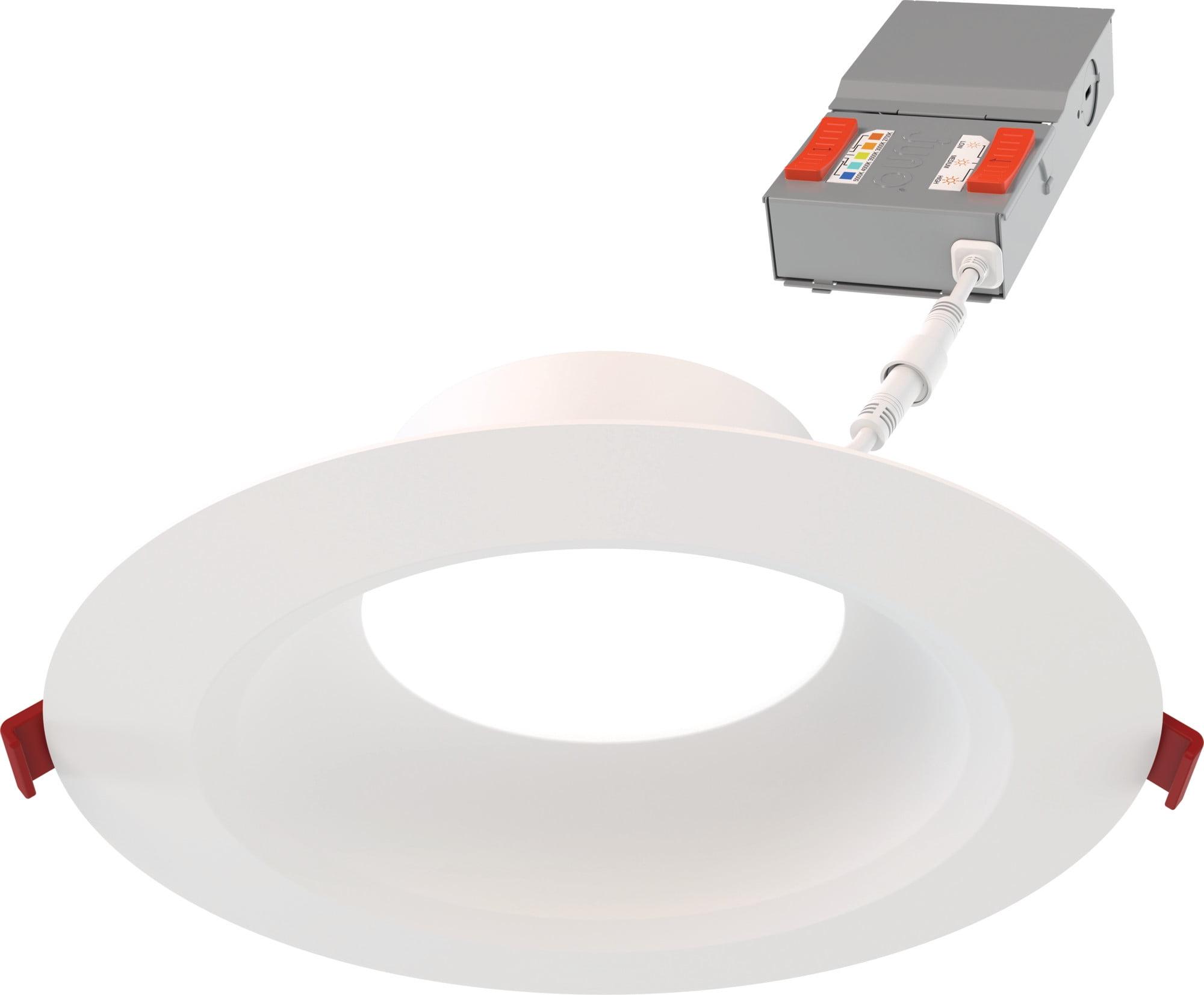 6'' Selectable Color Temperature Dimmable Air-Tight IC Rated LED Canless Recessed Lighting Kit