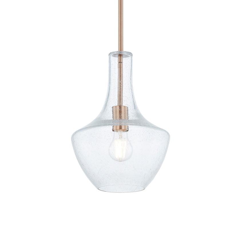 Justice Design Group Fusion - Harlow 1-Light Pendant - Seeded Glass Shade