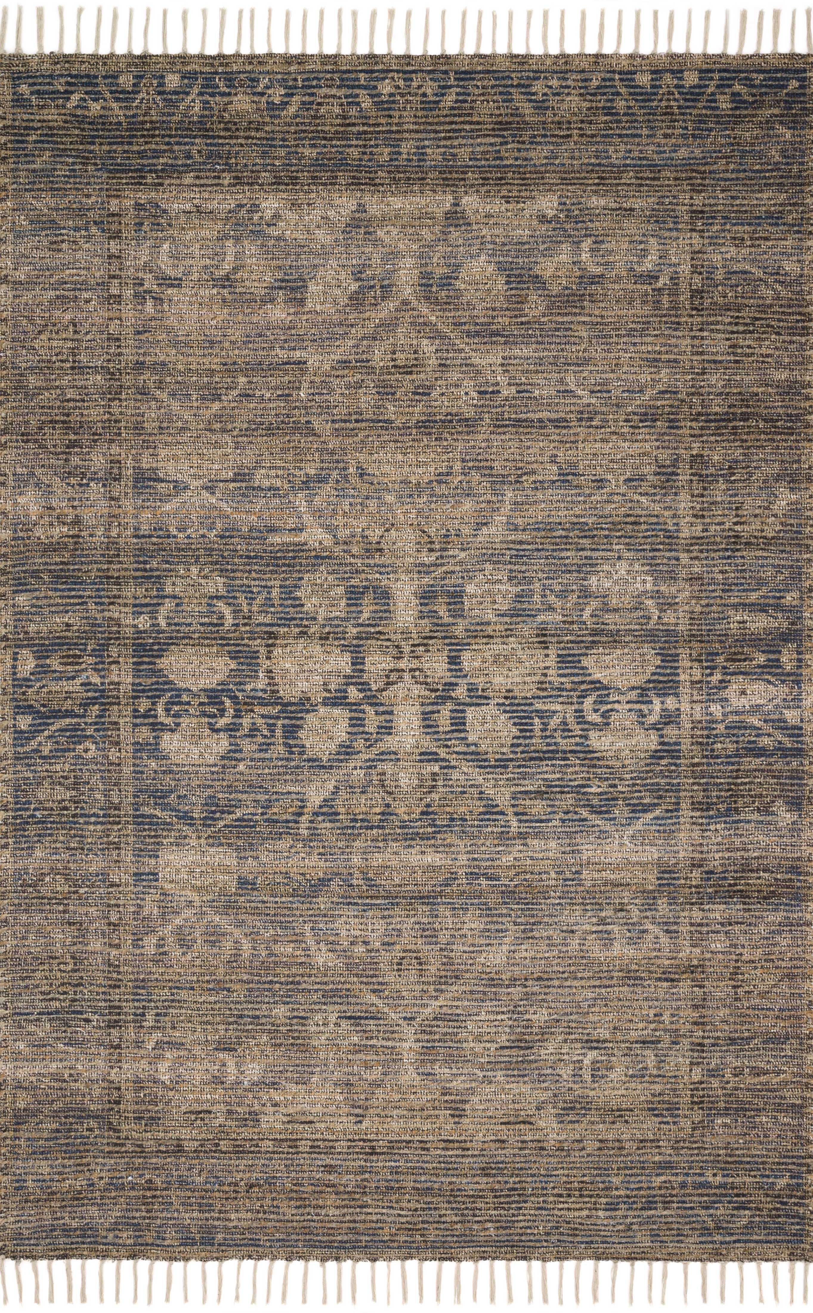 Indigo Bliss 18" Square Handwoven Reversible Cotton-Chenille Accent Rug