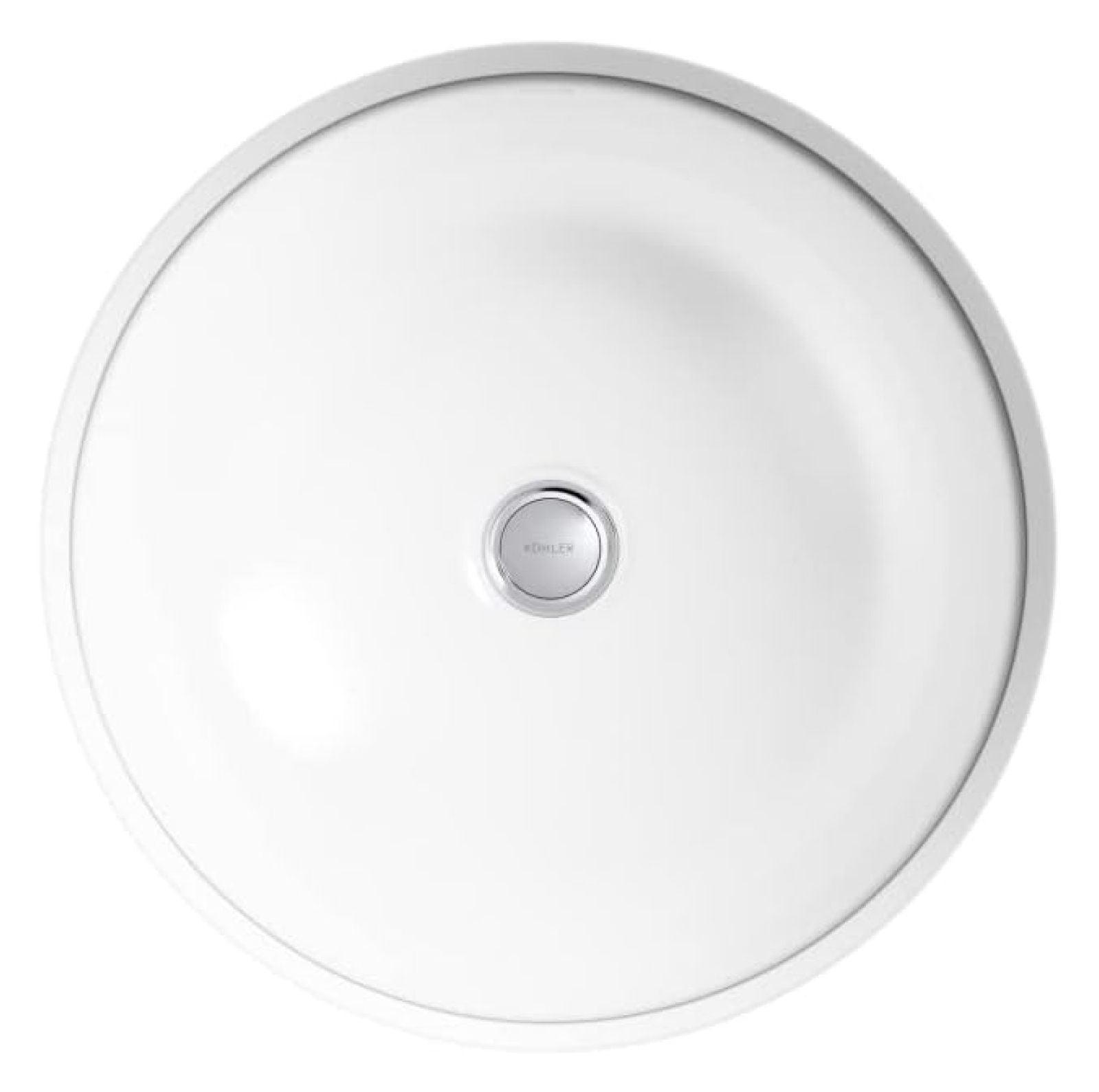 16-1/4 In. Round Undermount Bathroom Sink, No Overflow