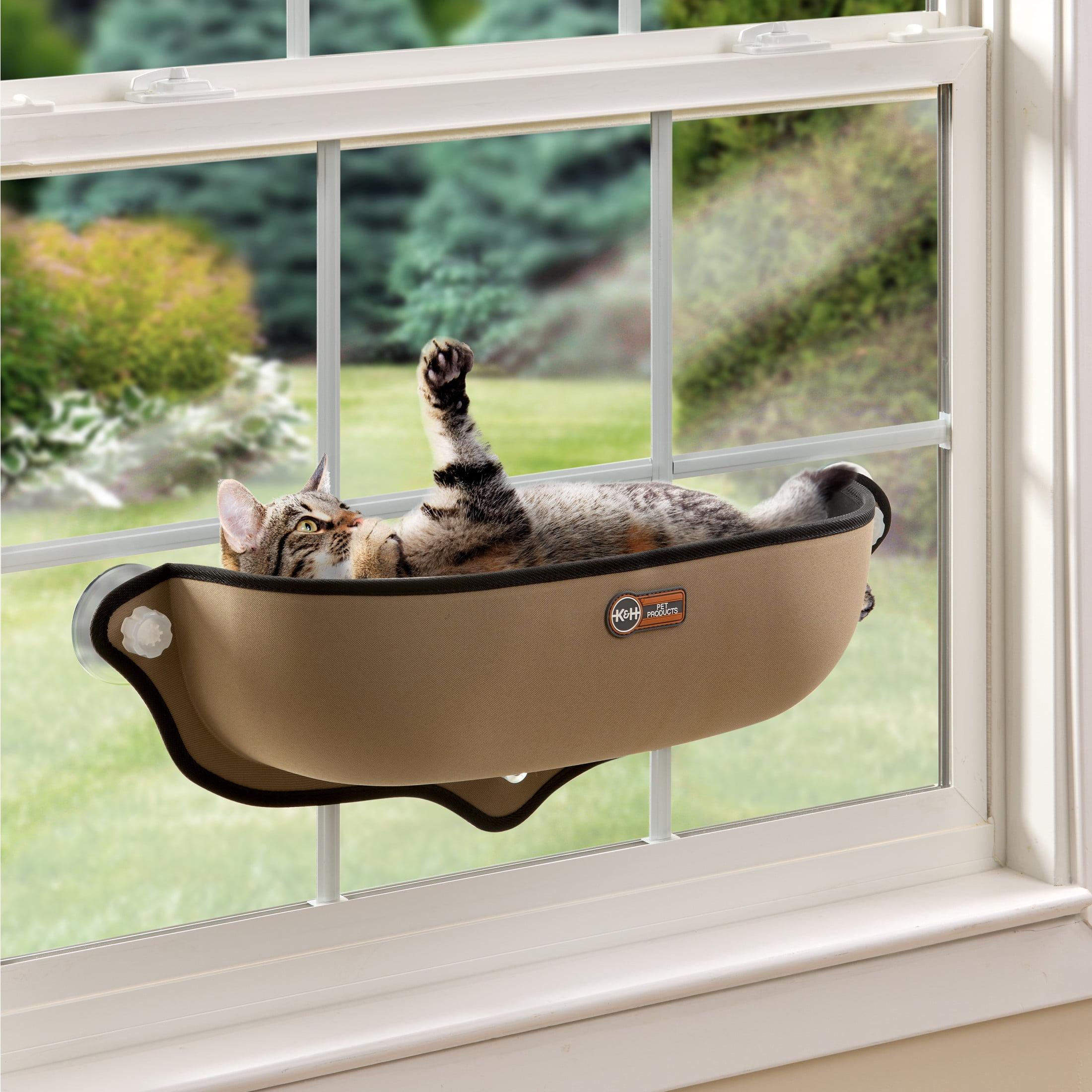 K&H Pet Products EZ Mount Window Bed Kitty Sill Tan 27 X 11 X 6 Inches