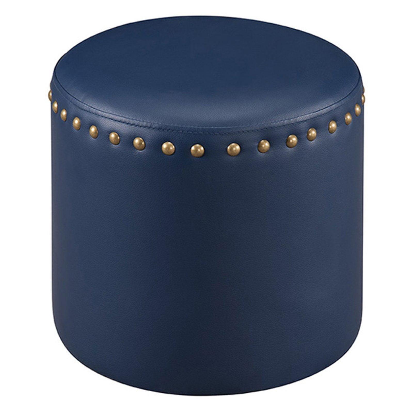 Nailhead Trim Upholstered Stool Ottoman