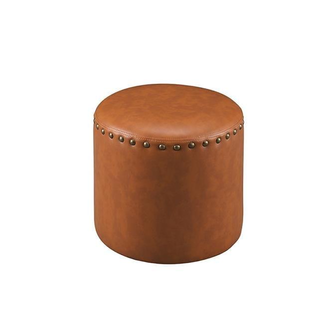 Faux Leather Pouf