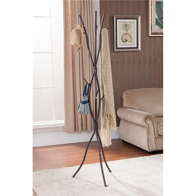 Bronze Branch Style Metal Coat Rack, 79" Tall