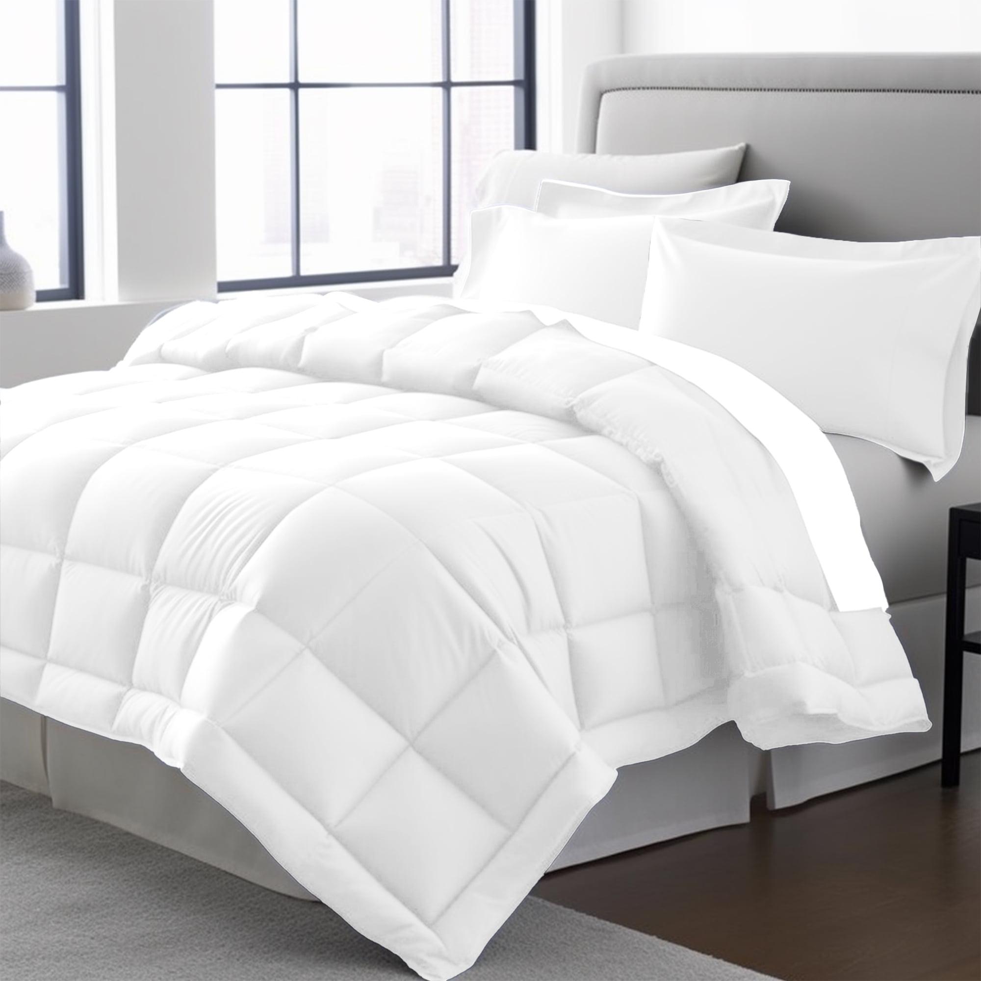 Kömforte Dual Zone Comforter for Couples – Hypoallergenic, Alternative Down His and Her Duvet Insert Keeps Everyone Comfortable – Machine Washable Two Temperature Comforter (White, Queen)