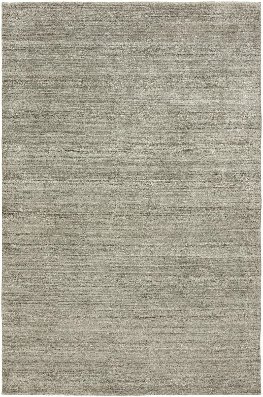 Gray Hand-Knotted Wool and Viscose Rectangular Area Rug