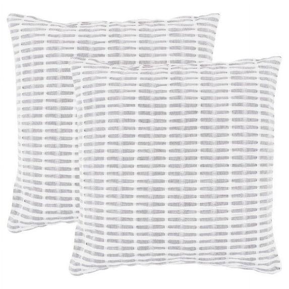 KAF Home Pleated Please Striped Cotton Pillow Cover (Set of 2)