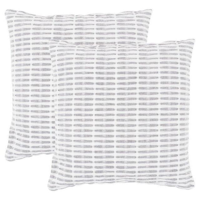 KAF Home Pleated Please Striped Cotton Pillow Cover (Set of 2)