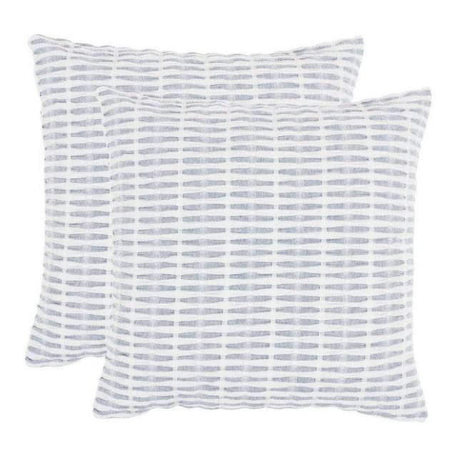 KAF Home Pleated Please Striped Cotton Pillow Cover (Set of 2)