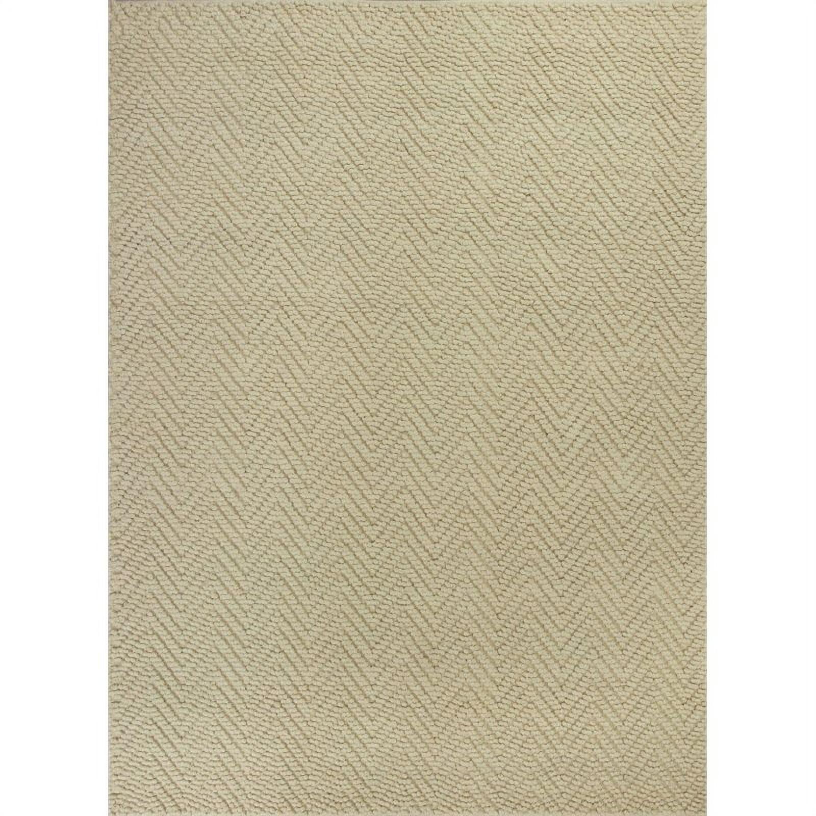 Ivory Herringbone Hand-Woven Jute Small Area Rug 45" x 27"