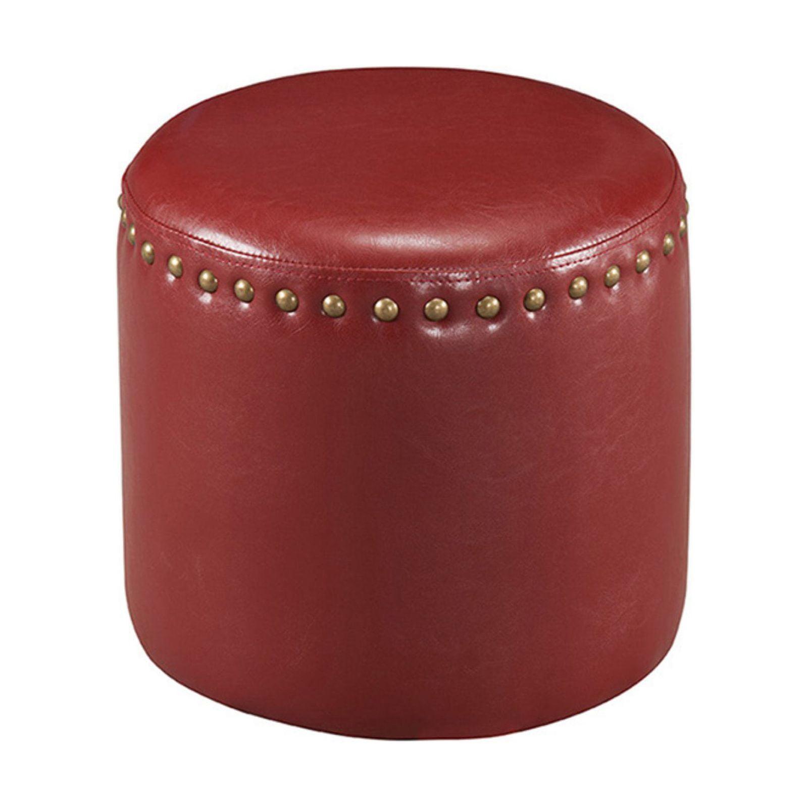 Faux Leather Pouf