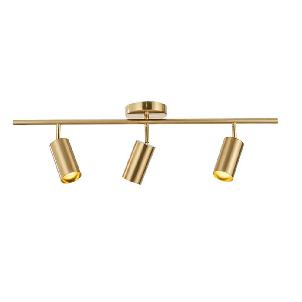 KCO Lighting Adjustable 3 of Light Track Lighting Fixture Brushed Brass Ceiling Light Fixture