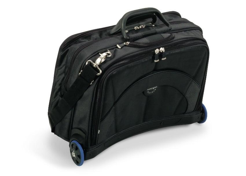 ErgoComfort Black Polyester 17" Laptop Roller Case with Telescopic Handle